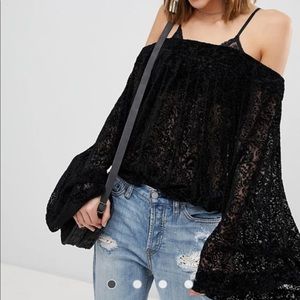 Free people velvet off shoulder top